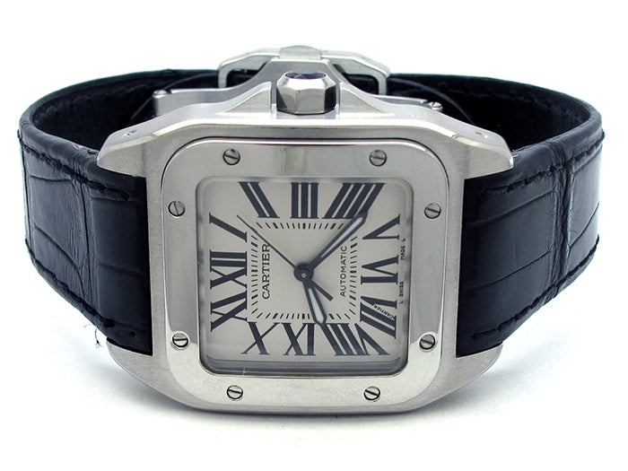 Medium Cartier Stainless Steel Santos 100 Watch W20106X8