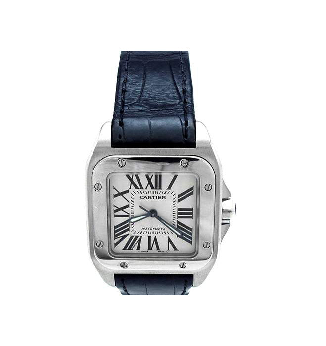 Medium Cartier Stainless Steel Santos 100 Watch W20106X8