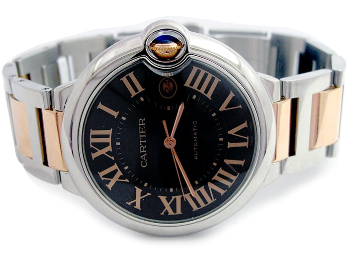 42mm Cartier 18K Rose Gold and Stainless Steel Ballon Bleu Watch W6920032