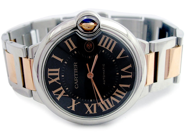 42mm Cartier 18K Rose Gold and Stainless Steel Ballon Bleu Watch W6920032