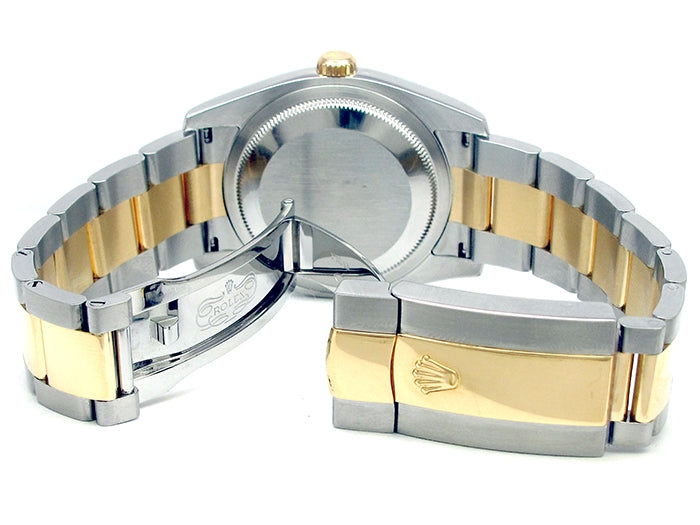 36mm Rolex 18k Yellow Gold and Stainless Steel Datejust Watch 116233