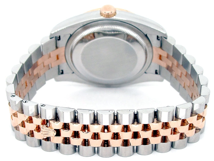 36mm Rolex 18k Rose Gold & Stainless Steel Oyster Perpetual Datejust Watch 116261