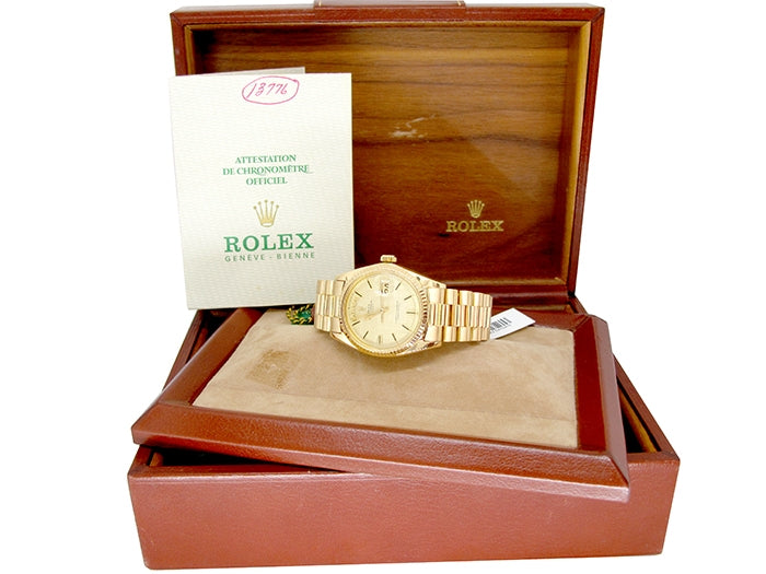 36mm Rolex 18k Yellow Gold Oyster Perpetual Daydate Watch 1803