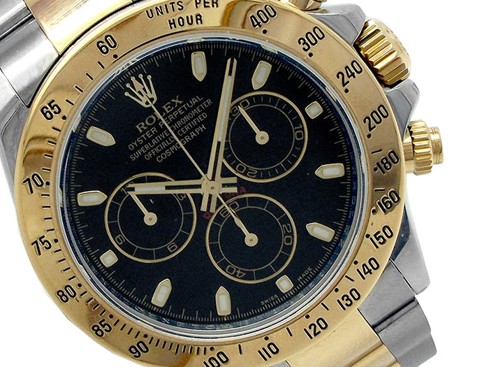 40mm Rolex 18k Gold & Stainless Steel Oyster Perpetual Daytona Watch 116523