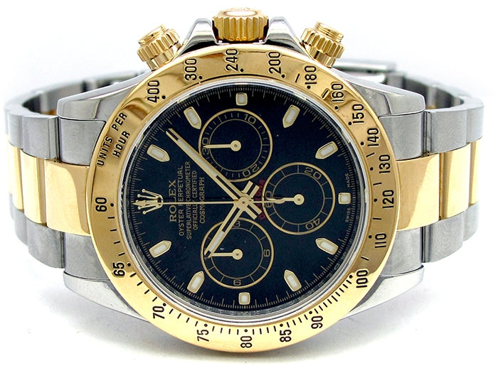 40mm Rolex 18k Gold & Stainless Steel Oyster Perpetual Daytona Watch 116523