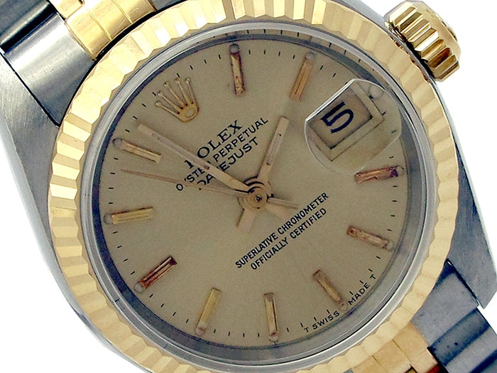 26mm Rolex 18k Yellow Gold and Stainless Steel Oyster Perpetual Datejust Watch 69173