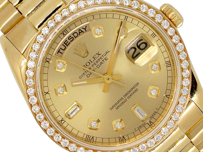 36mm Rolex 18k Yellow Gold Oyster Perpetual Daydate Watch 18038