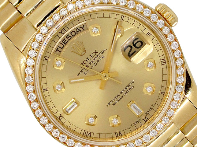 36mm Rolex 18k Yellow Gold Oyster Perpetual Daydate Watch 18038