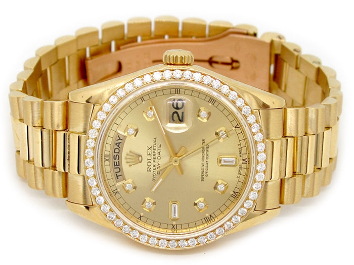 36mm Rolex 18k Yellow Gold Oyster Perpetual Daydate Watch 18038