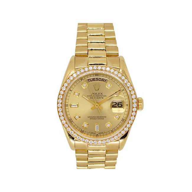 36mm Rolex 18k Yellow Gold Oyster Perpetual Daydate Watch 18038