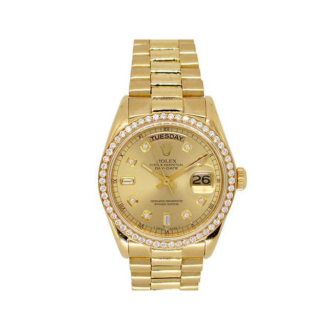 36mm Rolex 18k Yellow Gold Oyster Perpetual Daydate Watch 18038