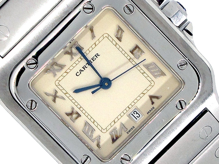 Midsize Cartier Stainless Steel Santos Galbee Watch