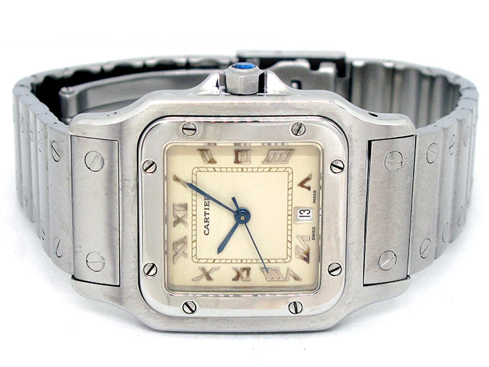 Midsize Cartier Stainless Steel Santos Galbee Watch