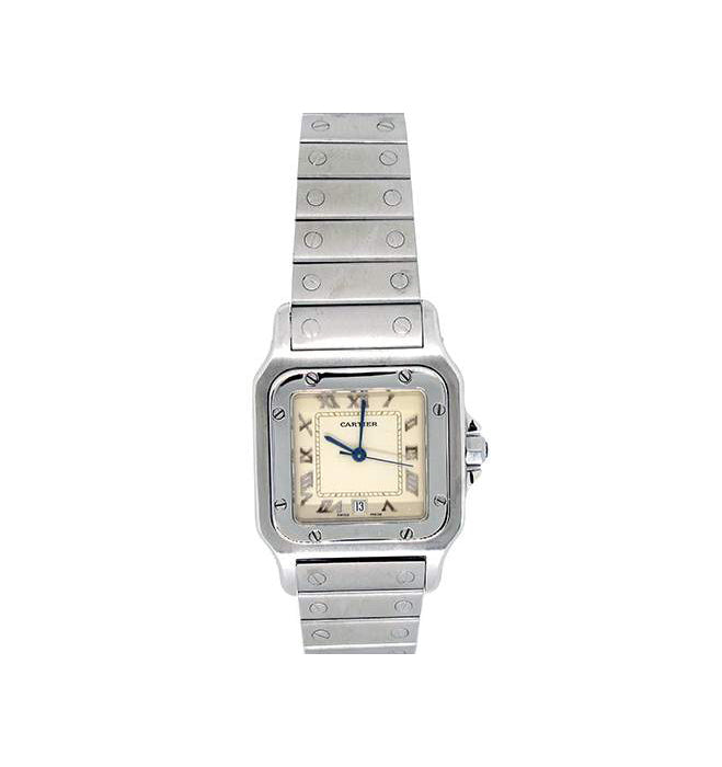 Midsize Cartier Stainless Steel Santos Galbee Watch