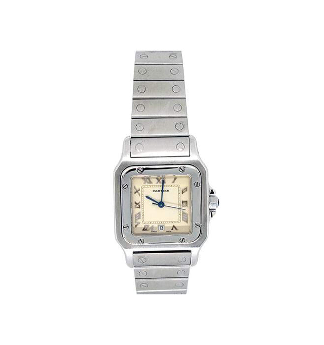 Midsize Cartier Stainless Steel Santos Galbee Watch