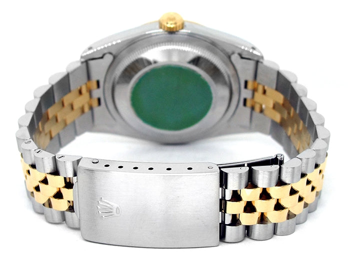 36mm Rolex 18k Yellow Gold and Stainless Steel Oyster Perpetual Datejust Watch 16233