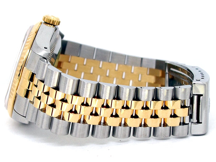 36mm Rolex 18k Yellow Gold and Stainless Steel Oyster Perpetual Datejust Watch 16233