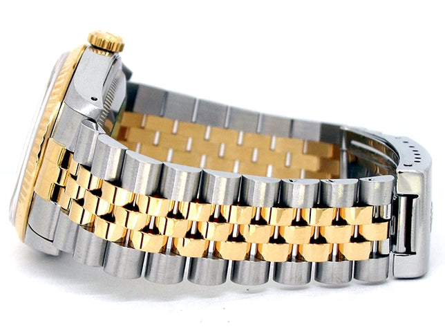 36mm Rolex 18k Yellow Gold and Stainless Steel Oyster Perpetual Datejust Watch 16233
