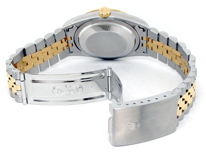 36mm Rolex 18k Yellow Gold and Stainless Steel Oyster Perpetual Datejust Watch 16233