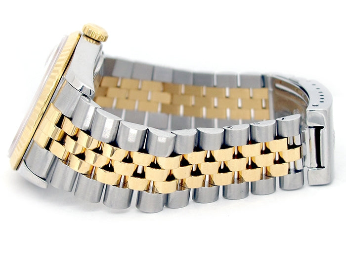 36mm Rolex 18k Yellow Gold and Stainless Steel Oyster Perpetual Datejust Watch 16233
