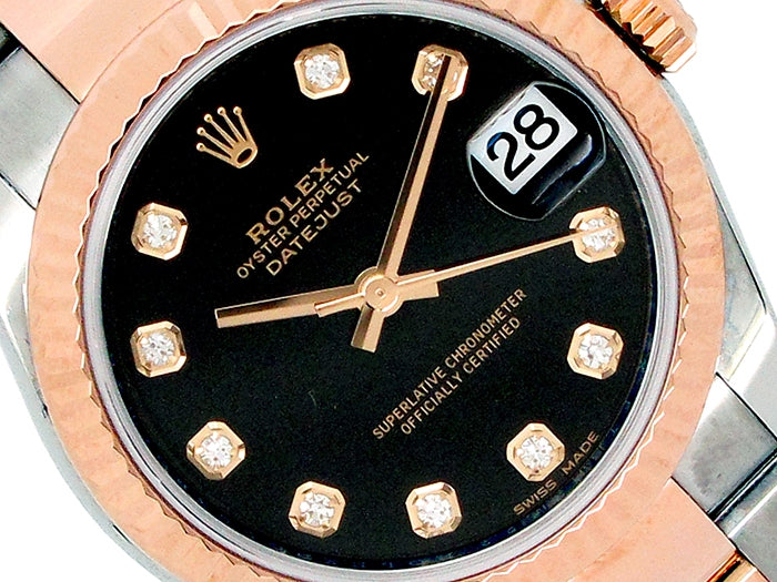 Rolex 18k Rose Gold and Stainless Steel Datejust Watch 34567