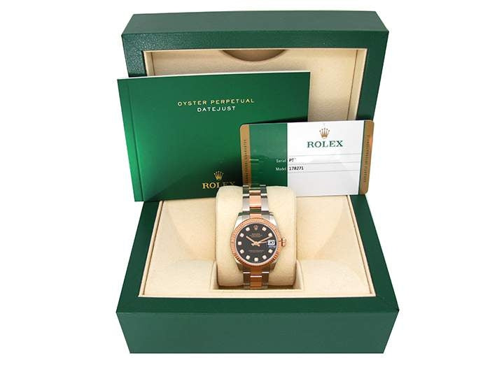 Rolex 18k Rose Gold and Stainless Steel Datejust Watch 34567