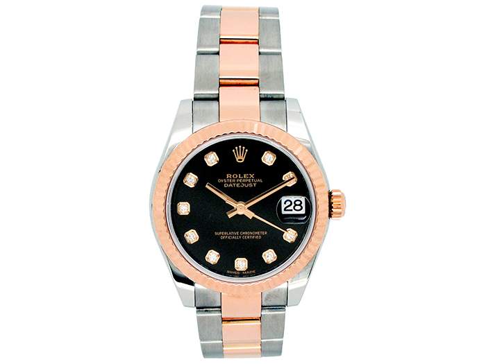 Rolex 18k Rose Gold and Stainless Steel Datejust Watch 34567