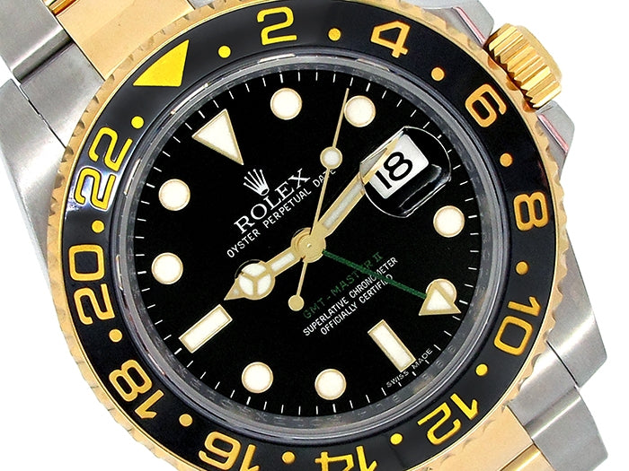 Rolex 18k Yellow Gold and Stainless Steel GMT-Master II Watch 34575