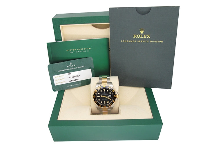 Rolex 18k Yellow Gold and Stainless Steel GMT-Master II Watch 34575