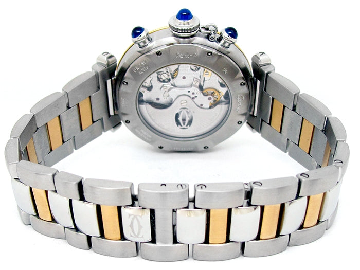 Cartier 18k Yellow Gold and Stainless Steel Pasha Watch 34621