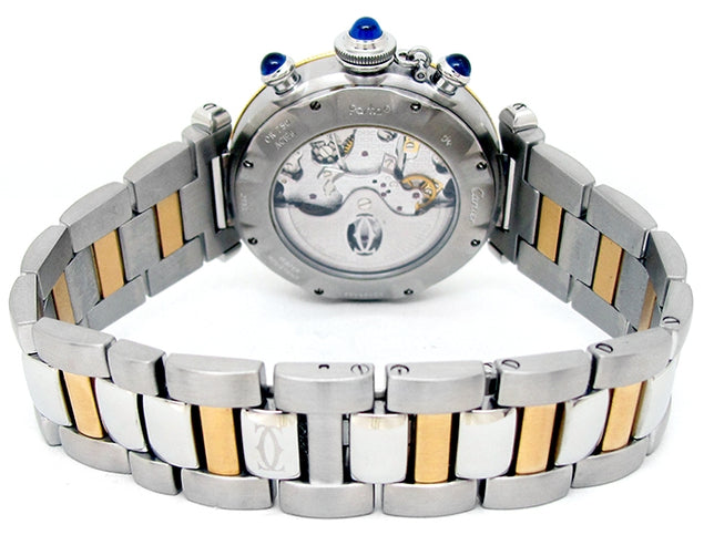 Cartier 18k Yellow Gold and Stainless Steel Pasha Watch 34621