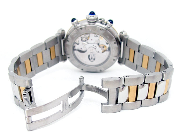 Cartier 18k Yellow Gold and Stainless Steel Pasha Watch 34621