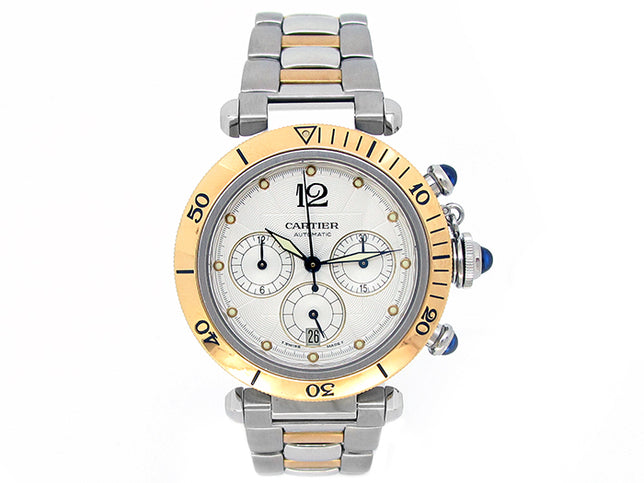Cartier 18k Yellow Gold and Stainless Steel Pasha Watch 34621