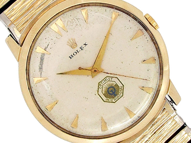 33mm Rolex 14k Yellow Gold Rolex 'Optimist International' Vintage Watch