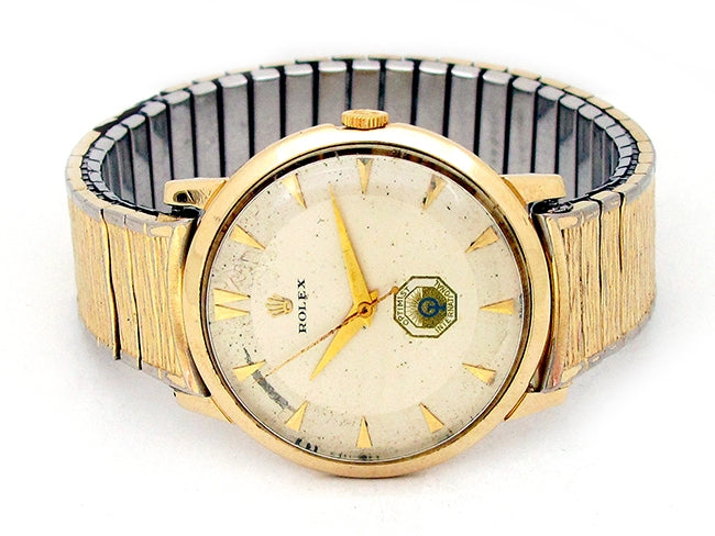 33mm Rolex 14k Yellow Gold Rolex 'Optimist International' Vintage Watch