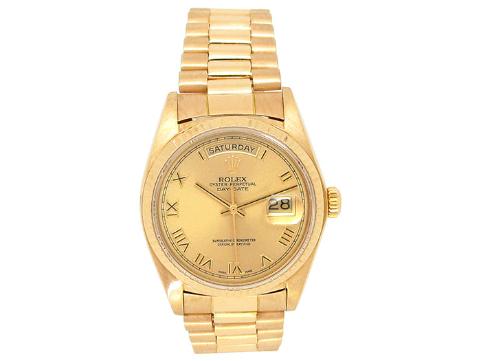 Rolex 18k Yellow Gold Daydate Watch 34653