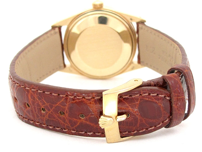34mm Rolex 14k Yellow Gold Oyster Perpetual Date Watch