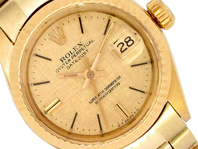 26mm Rolex 18k Yellow Gold Oyster Perpetual Datejust Watch
