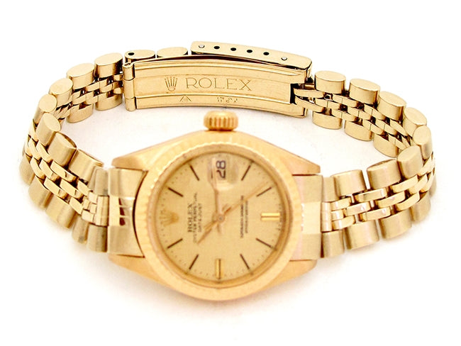 26mm Rolex 18k Yellow Gold Oyster Perpetual Datejust Watch