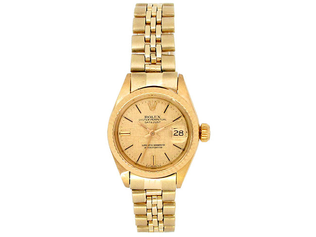 26mm Rolex 18k Yellow Gold Oyster Perpetual Datejust Watch