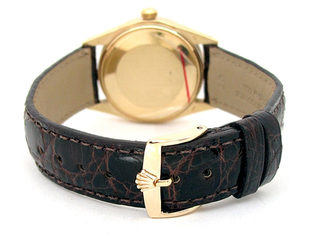 34mm Rolex 14k Yellow Gold Oyster Perpetual Date Watch