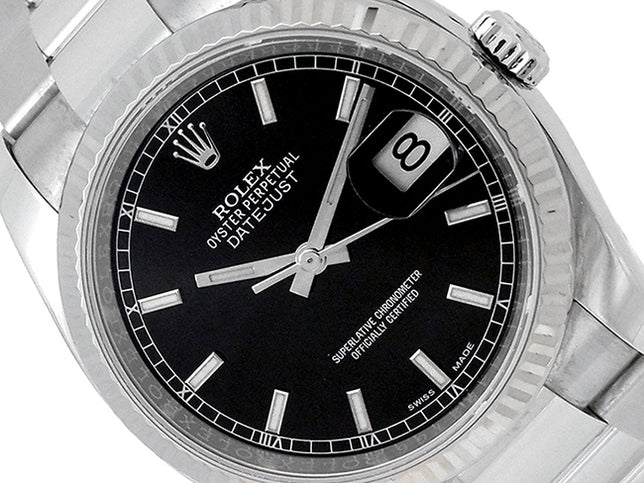 36mm Rolex Stainless Steel Oyster Perpetual Datejust Watch
