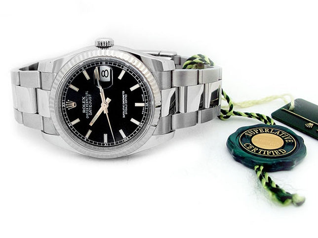 36mm Rolex Stainless Steel Oyster Perpetual Datejust Watch