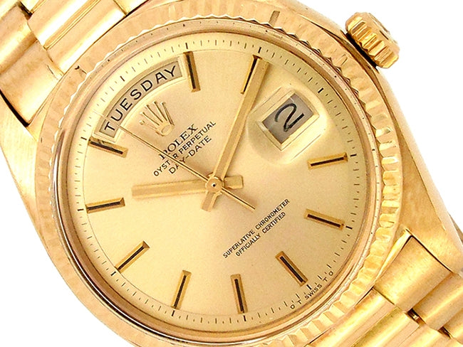 36mm Rolex 18k Yellow Gold Oyster Perpetual Daydate Watch