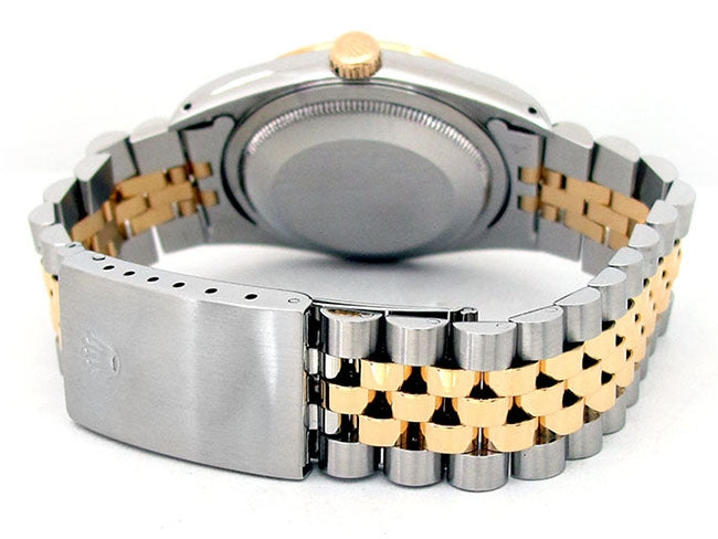 36mm Rolex 18k Yellow Gold and Stainless Steel Oyster Perpetual Datejust Watch 16233