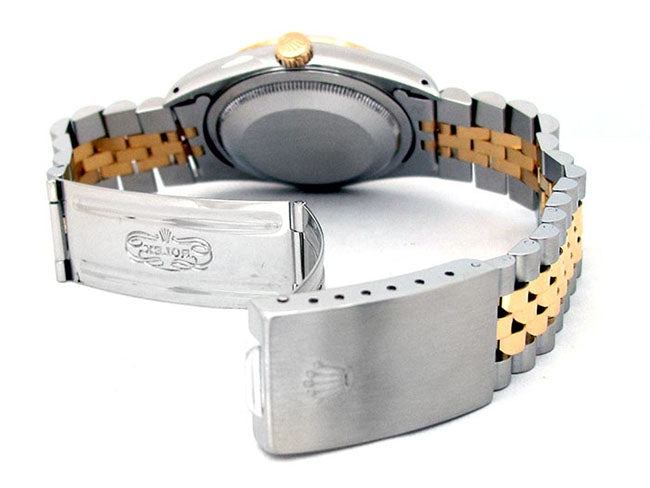 36mm Rolex 18k Yellow Gold and Stainless Steel Oyster Perpetual Datejust Watch 16233