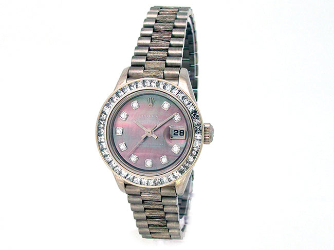 26mm Rolex 18k White Gold Oyster Perpetual Datejust Watch