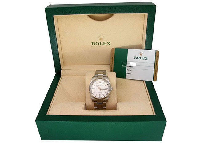 34mm Rolex Stainless Steel Oyster Perpetual Watch 114200