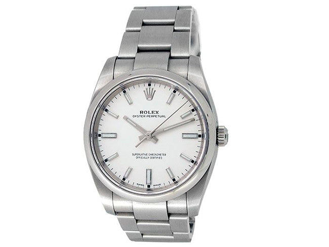 34mm Rolex Stainless Steel Oyster Perpetual Watch 114200