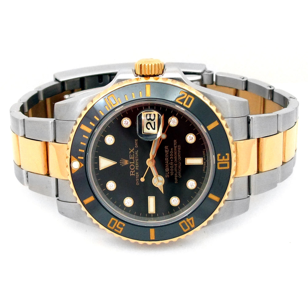 40mm Rolex 18k Yellow Gold and Stainless Steel Oyster Perpetual Submariner Watch